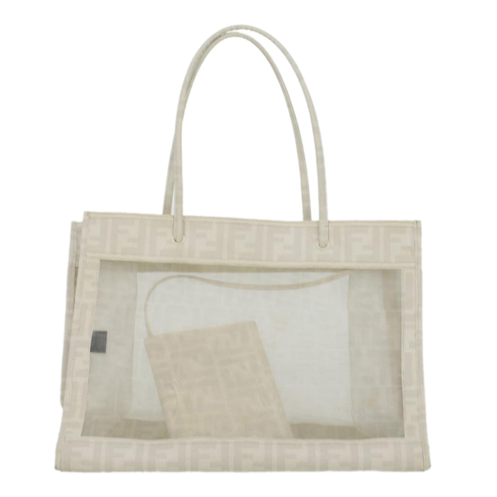 FENDI Zucca Canvas Tote Bag White rd4162