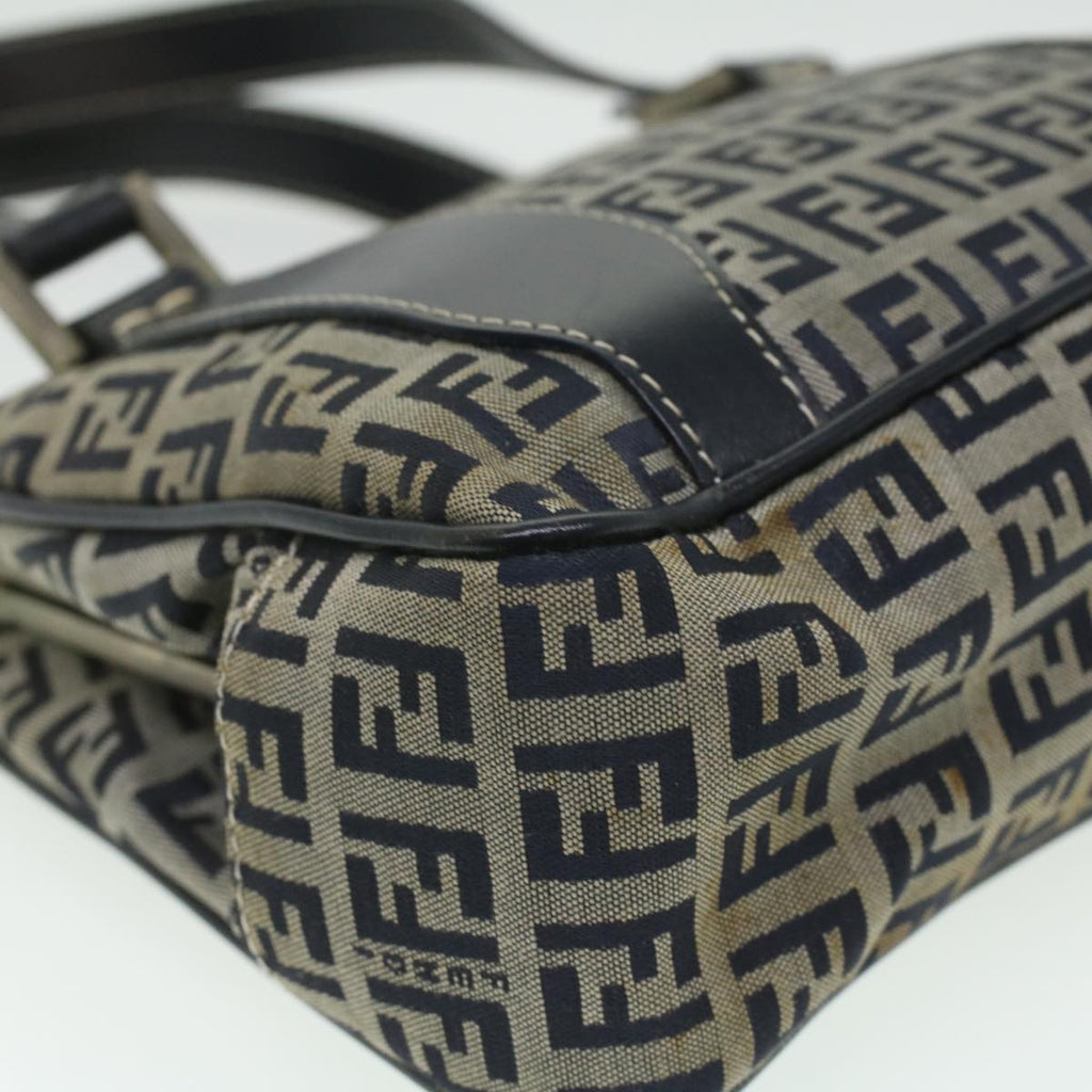 FENDI Zucchino Canvas Hand Bag Navy rd4260