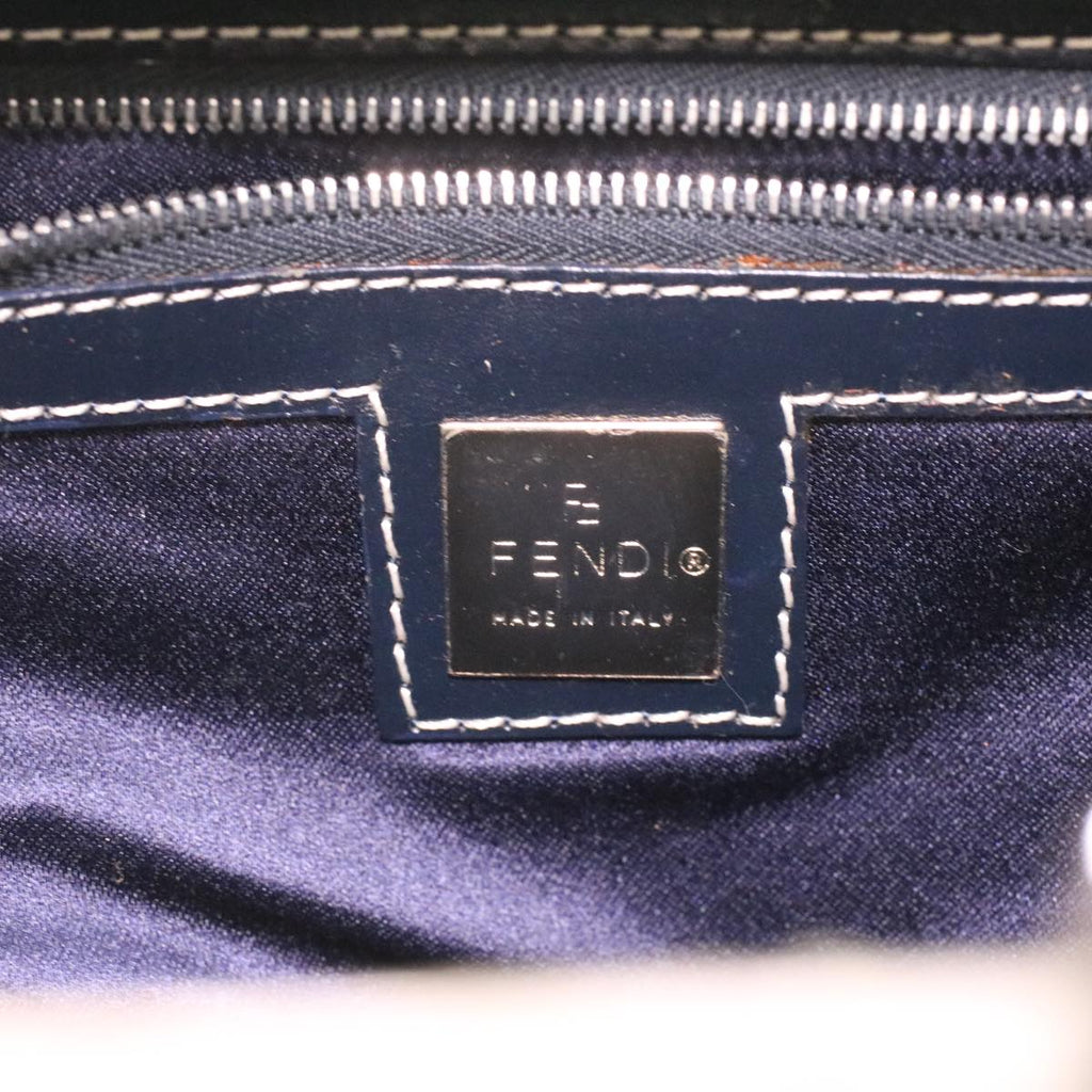 FENDI Zucchino Canvas Hand Bag Navy rd4260