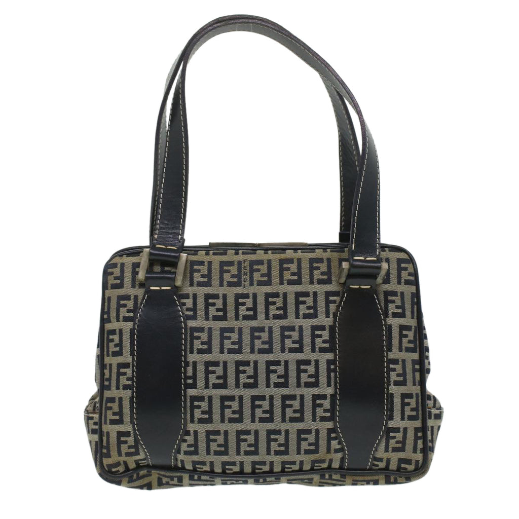 FENDI Zucchino Canvas Hand Bag Navy rd4260