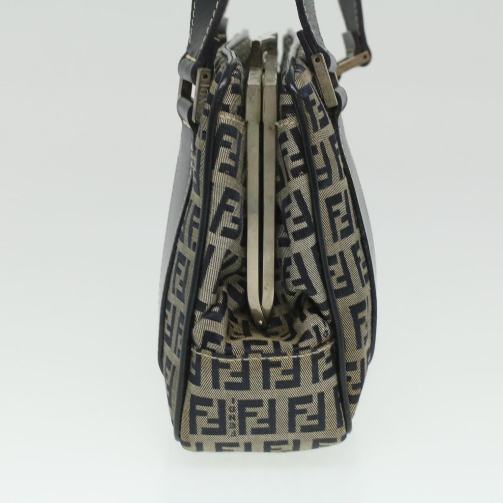 FENDI Zucchino Canvas Hand Bag Navy rd4260