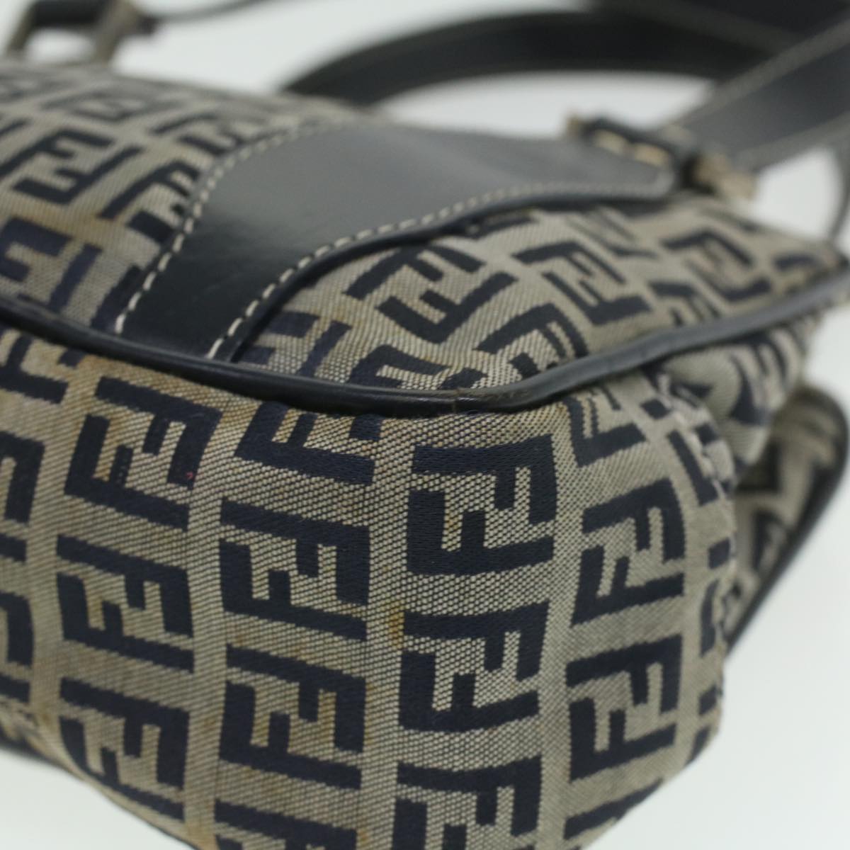 FENDI Zucchino Canvas Hand Bag Navy rd4260