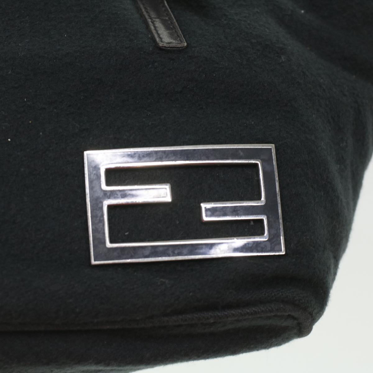 FENDI Hand Bag Wool Black rd4314