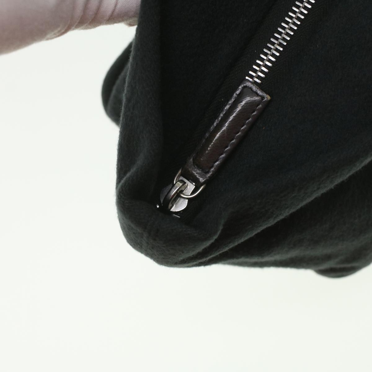 FENDI Hand Bag Wool Black rd4314