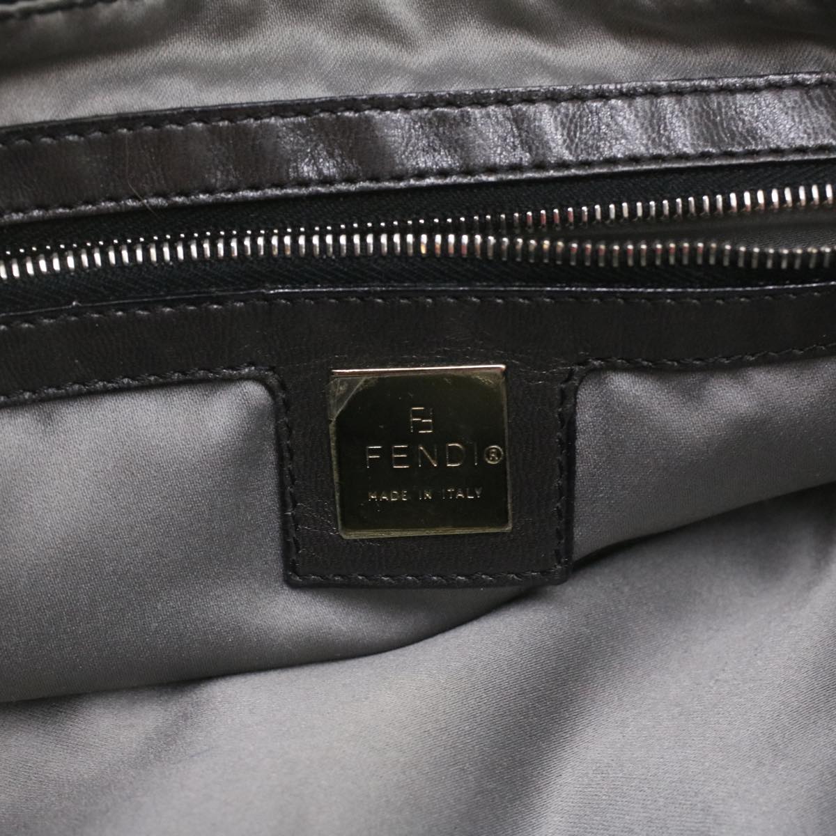 FENDI Hand Bag Wool Black rd4314