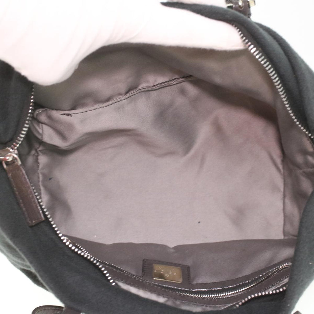 FENDI Hand Bag Wool Black rd4314