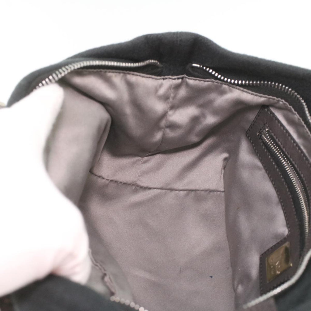 FENDI Hand Bag Wool Black rd4314