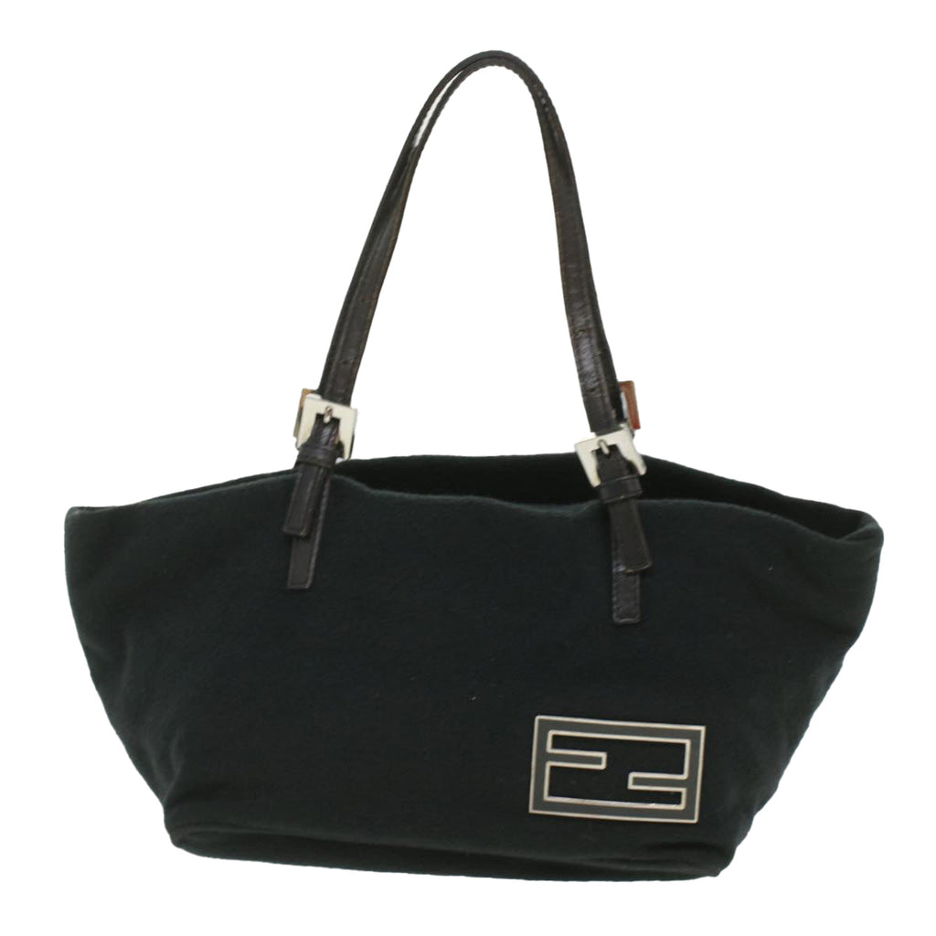 FENDI Hand Bag Wool Black rd4314