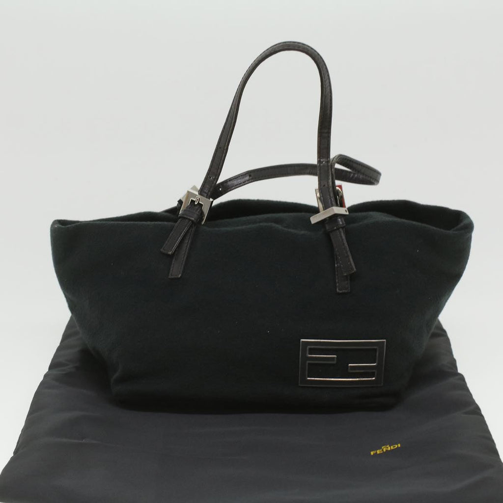 FENDI Hand Bag Wool Black rd4314