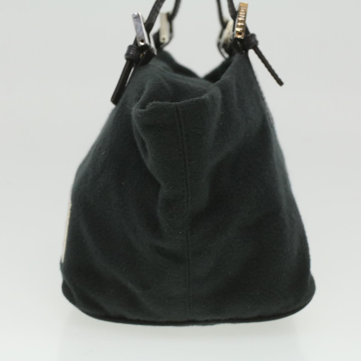FENDI Hand Bag Wool Black rd4314