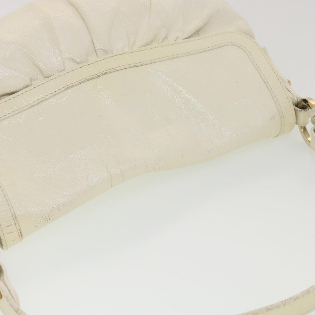 FENDI Shoulder Bag Leather White rd4343