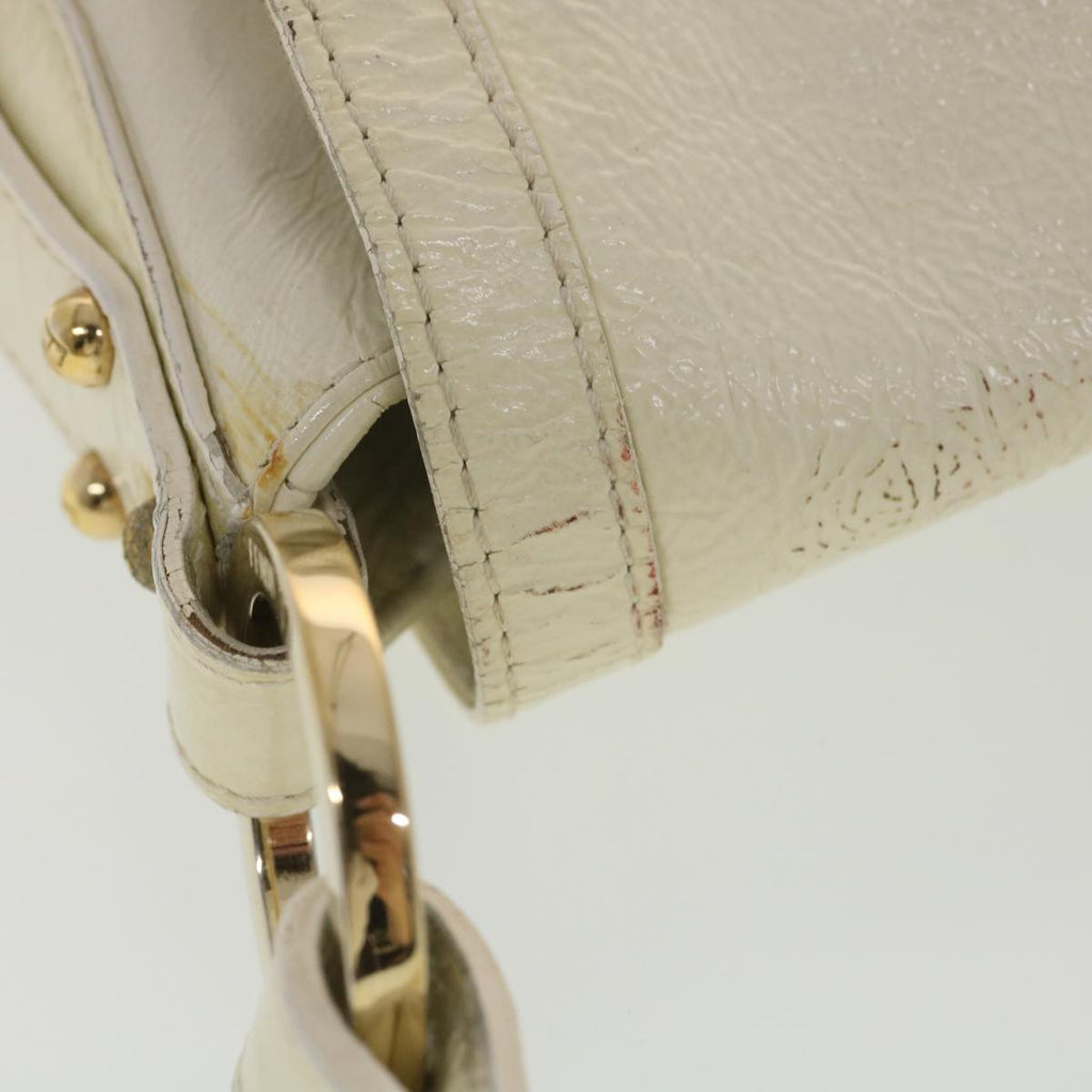 FENDI Shoulder Bag Leather White rd4343