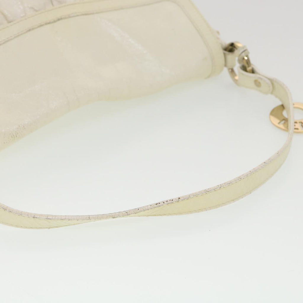 FENDI Shoulder Bag Leather White rd4343