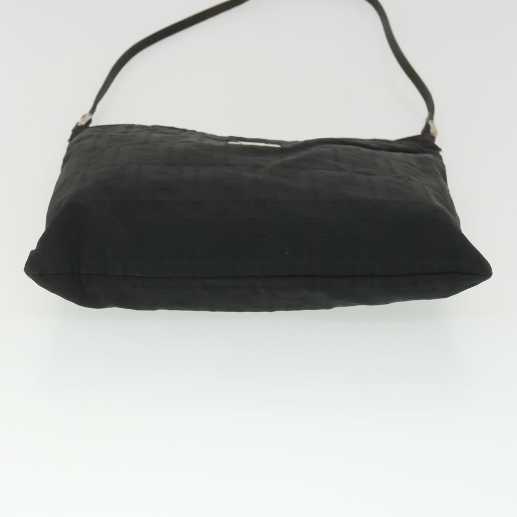 FENDI Zucca Canvas Shoulder Bag Nylon Black rd4345