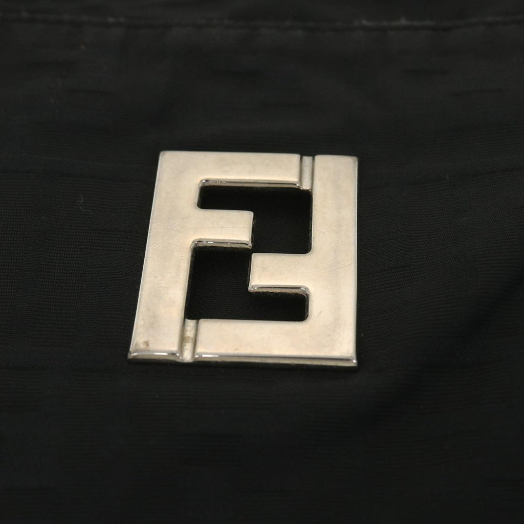 FENDI Zucca Canvas Shoulder Bag Nylon Black rd4345