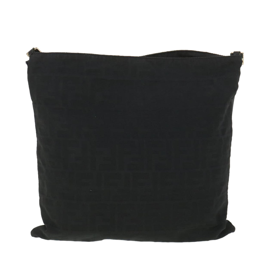 FENDI Zucca Canvas Shoulder Bag Nylon Black rd4345