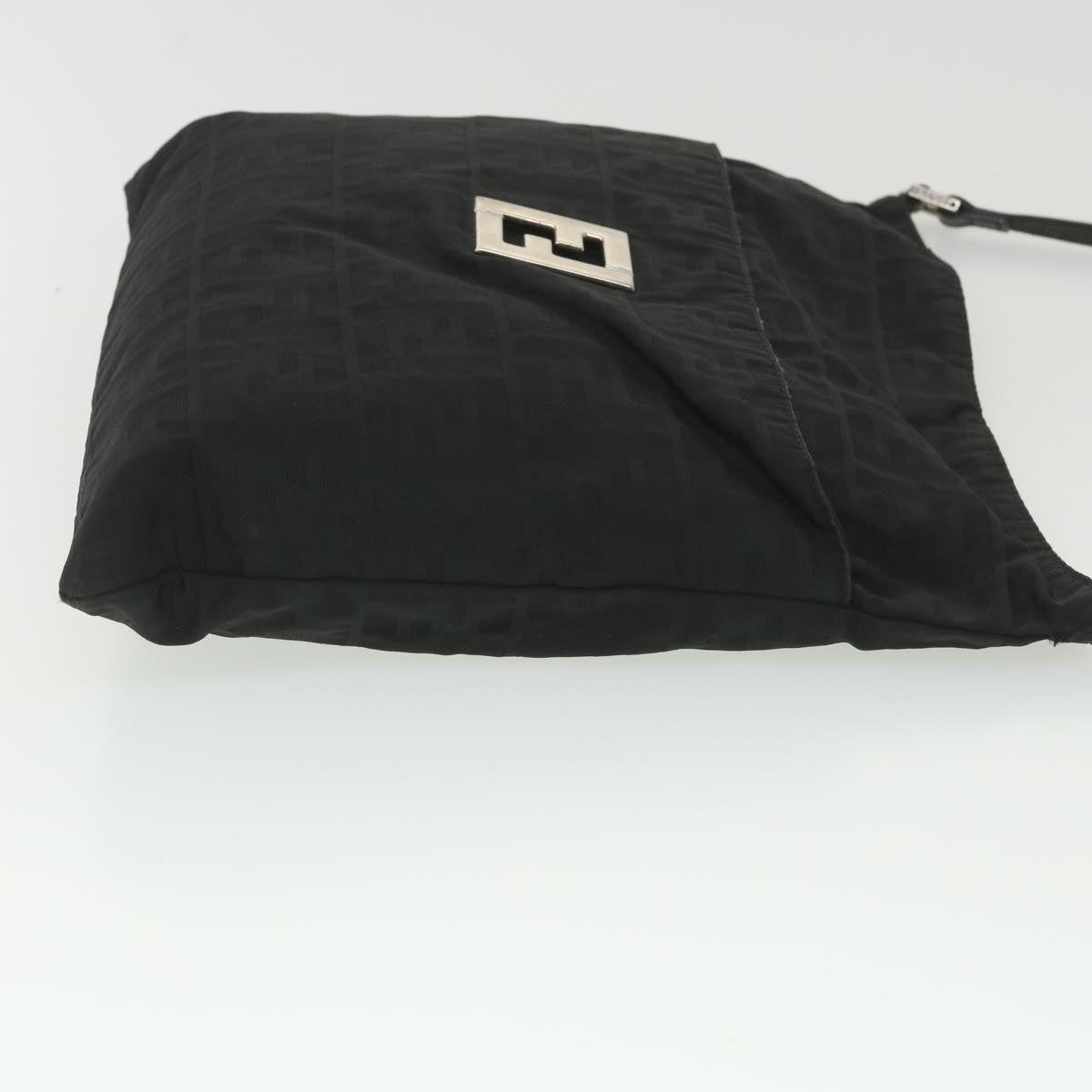 FENDI Zucca Canvas Shoulder Bag Nylon Black rd4345