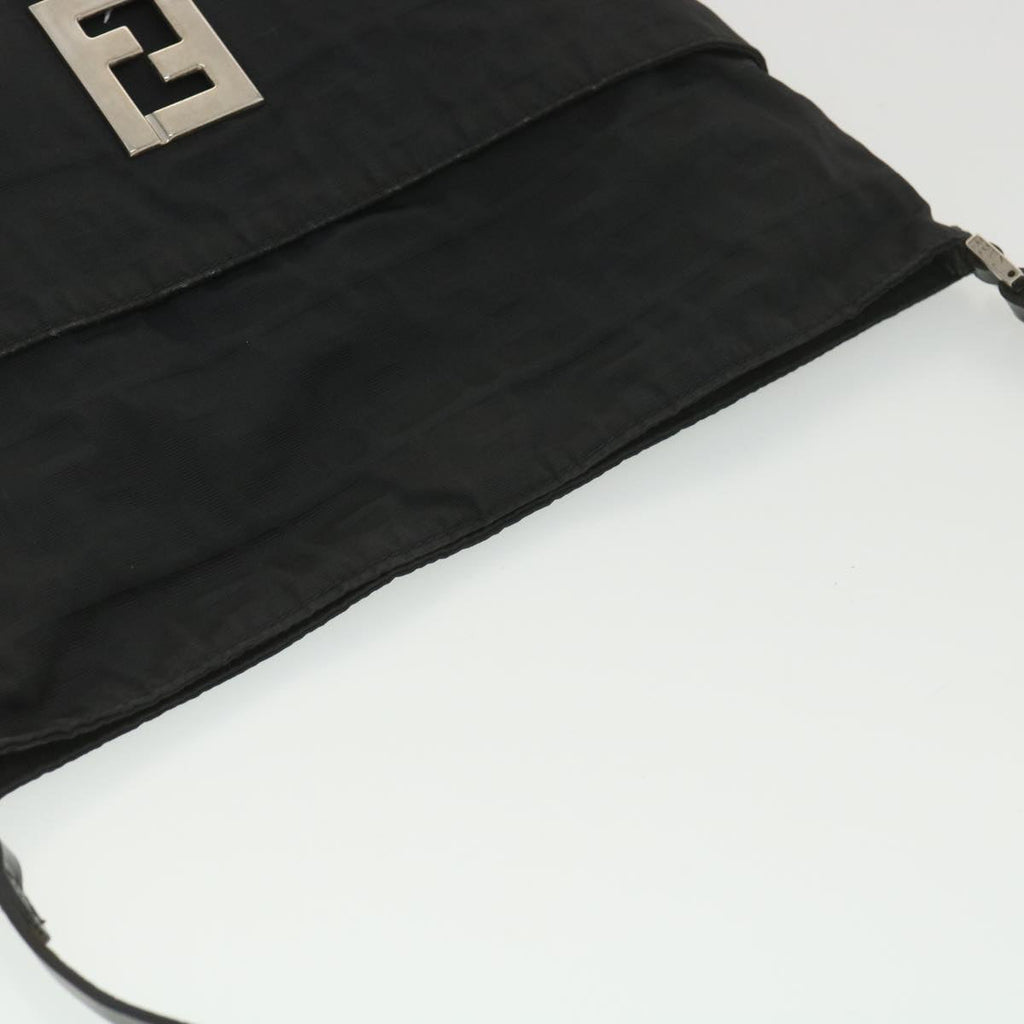 FENDI Zucca Canvas Shoulder Bag Nylon Black rd4345