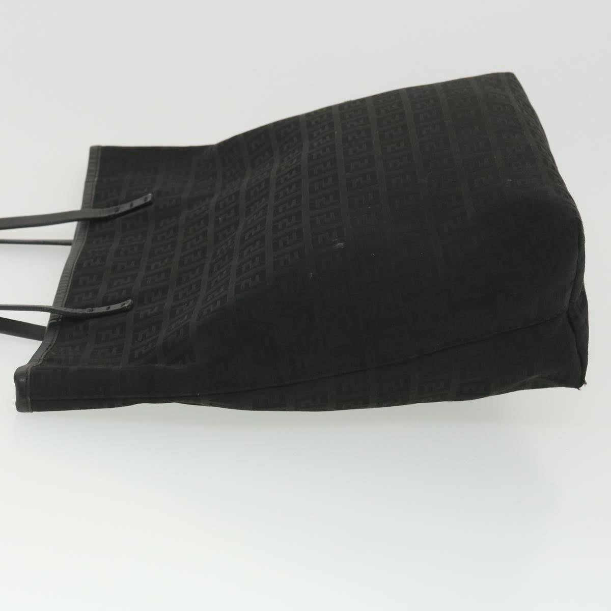 FENDI Zucchino Canvas Shoulder Bag Black rd4347