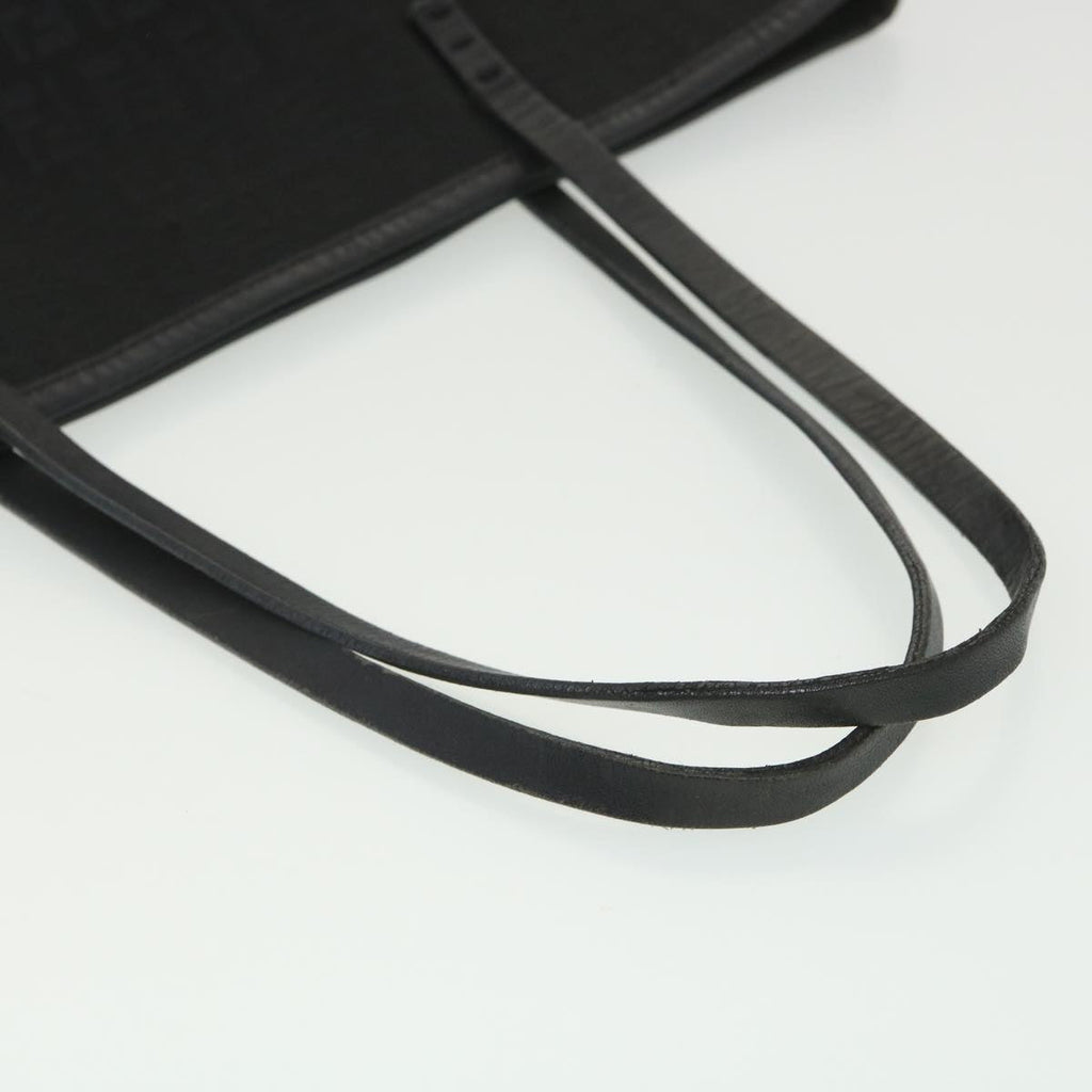 FENDI Zucchino Canvas Shoulder Bag Black rd4347