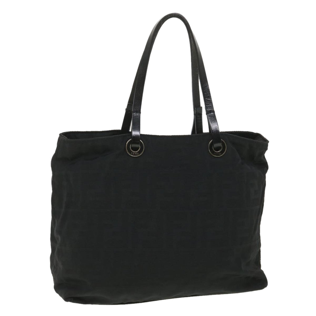 FENDI Zucca Canvas Shoulder Bag Nylon Black rd4348