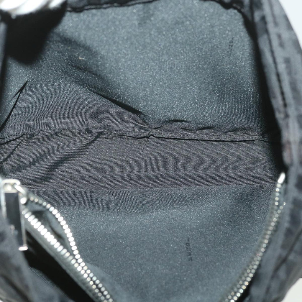 FENDI Zucca Canvas Shoulder Bag Nylon Black rd4348