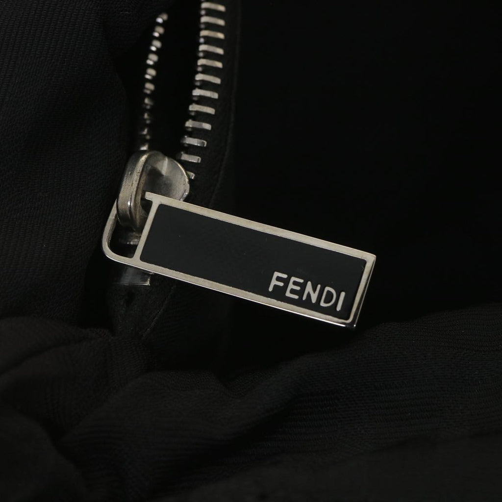 FENDI Zucca Canvas Shoulder Bag Nylon Black rd4348