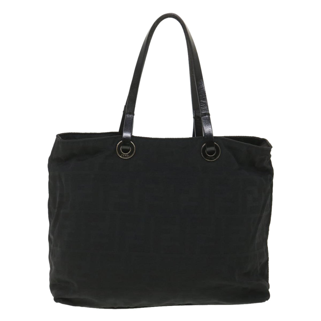 FENDI Zucca Canvas Shoulder Bag Nylon Black rd4348
