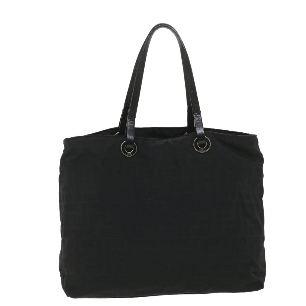 FENDI Zucca Canvas Shoulder Bag Nylon Black rd4348