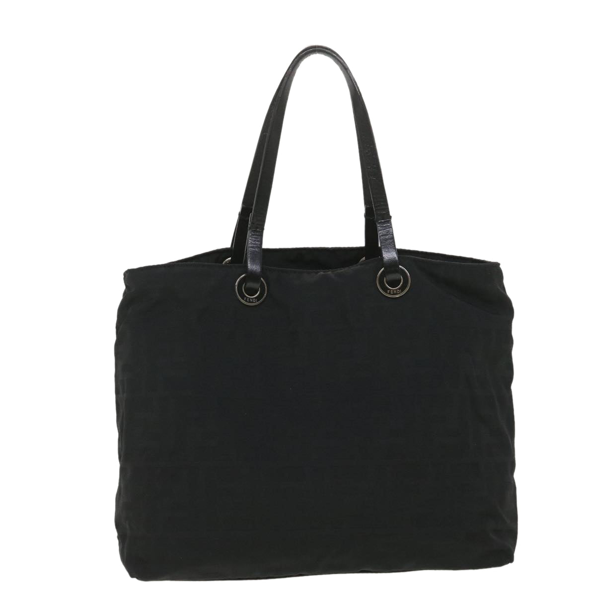 FENDI Zucca Canvas Shoulder Bag Nylon Black rd4348