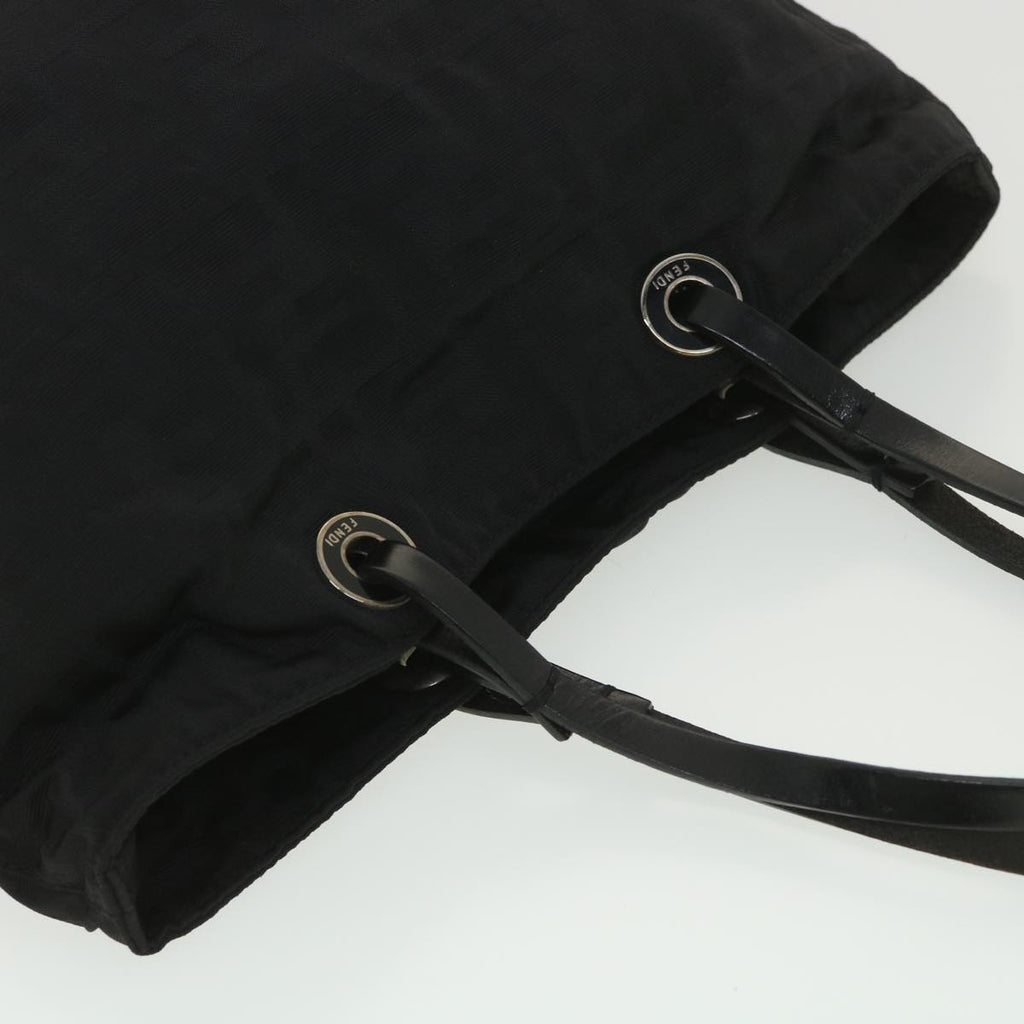 FENDI Zucca Canvas Shoulder Bag Nylon Black rd4348