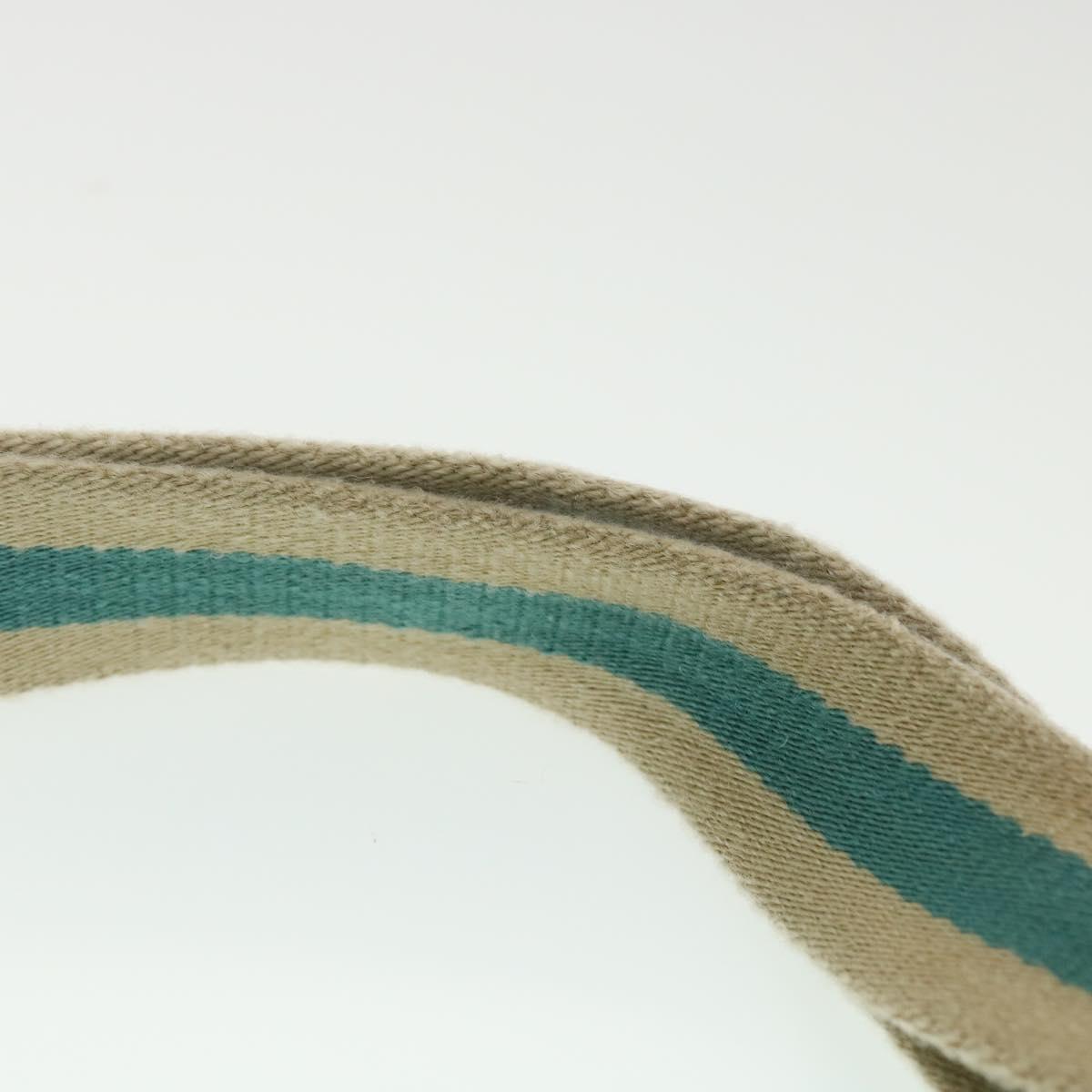 GUCCI Sherry Line GG Canvas Waist Bag Beige Turquoise Blue 28566 rd4355