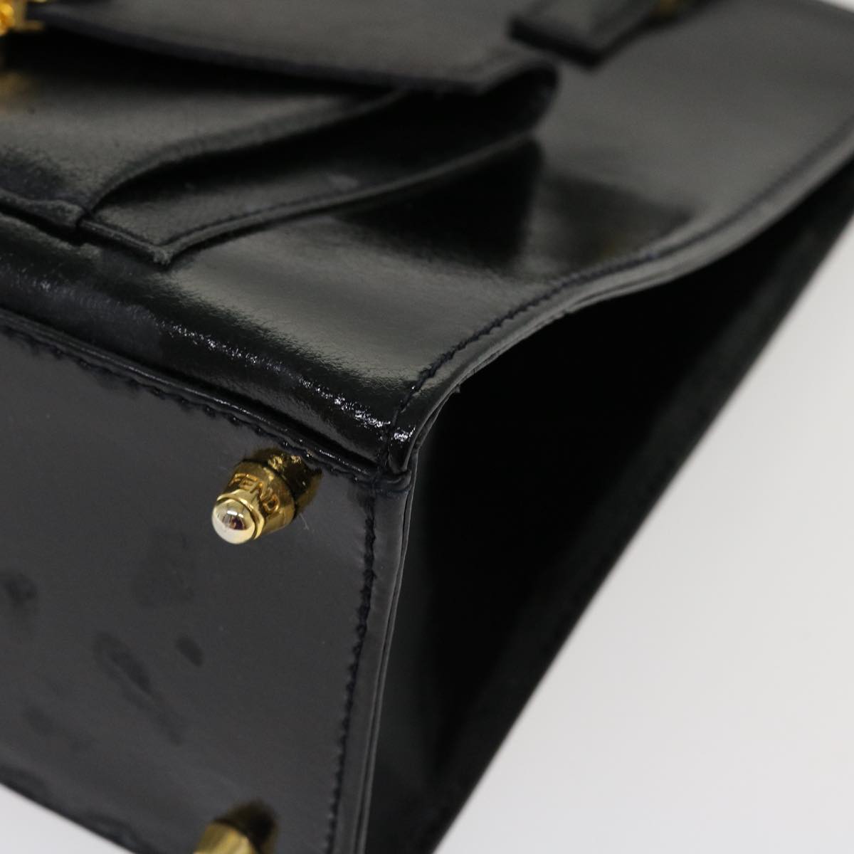 FENDI Hand Bag Leather 2way Black rd4371