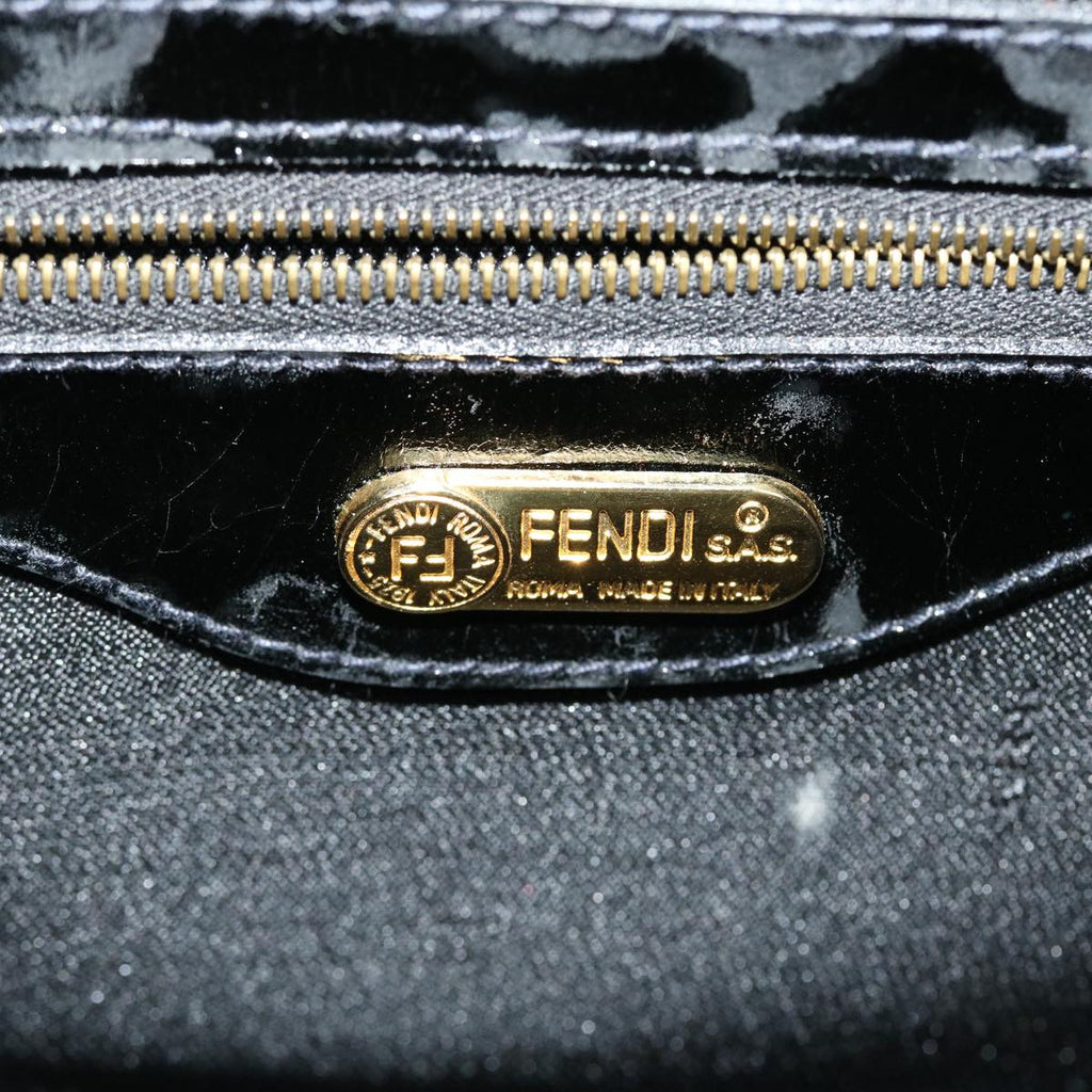 FENDI Hand Bag Leather 2way Black rd4371