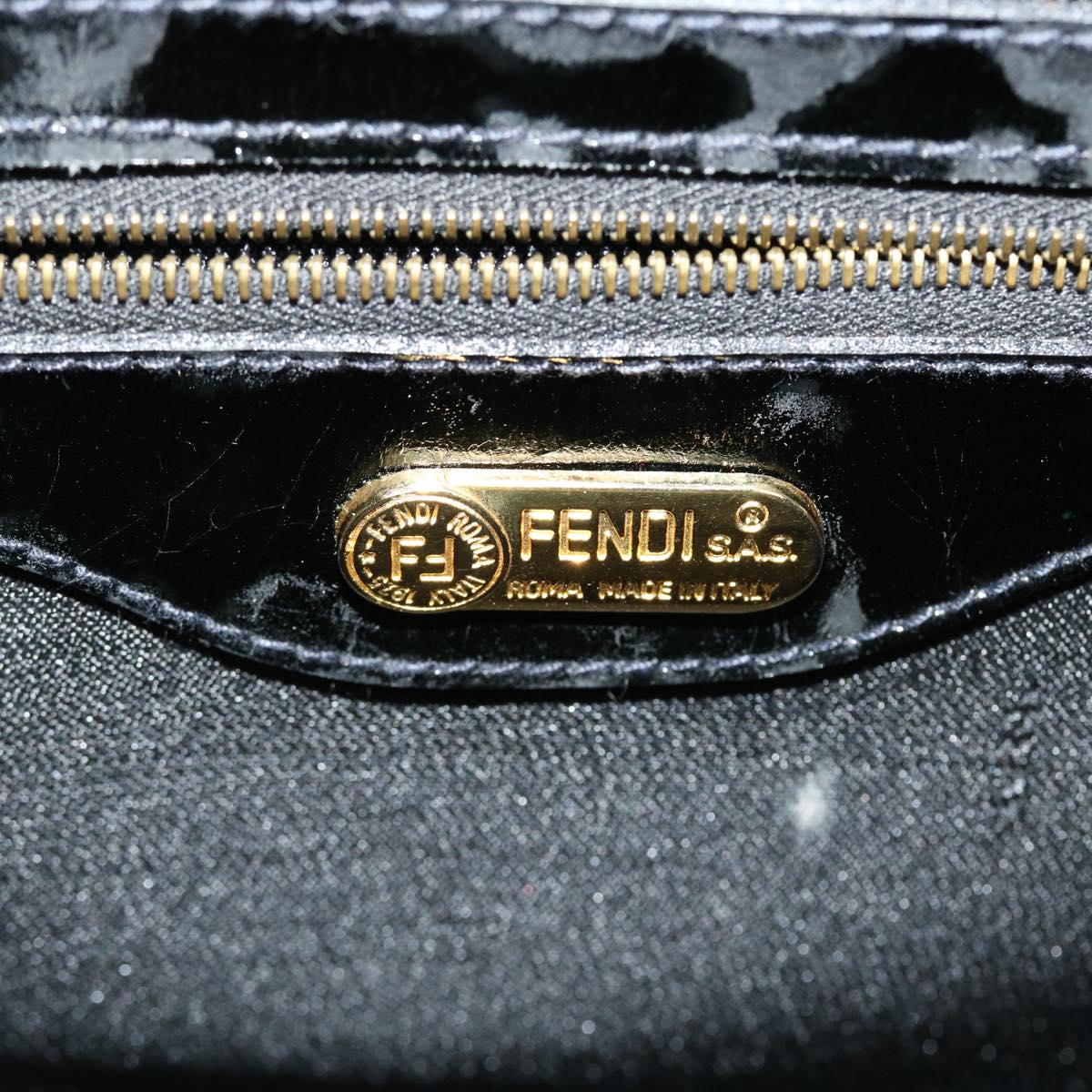 FENDI Hand Bag Leather 2way Black rd4371