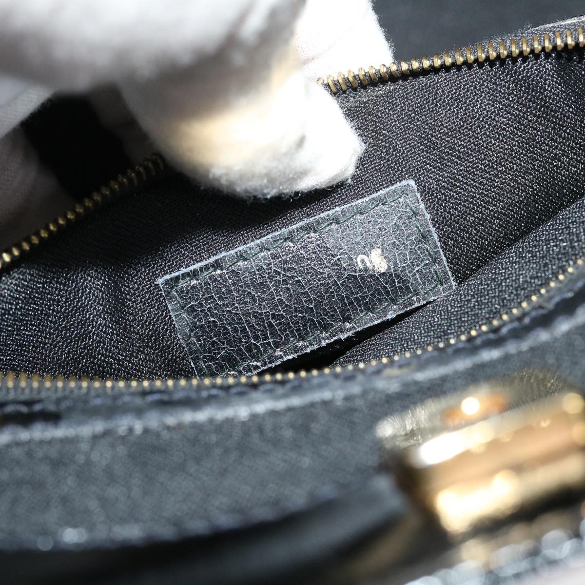 FENDI Hand Bag Leather 2way Black rd4371