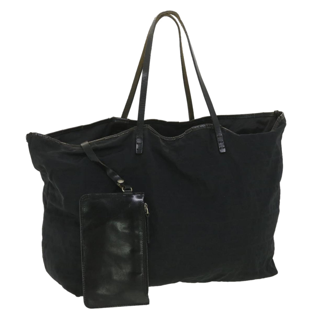 FENDI Zucca Canvas Tote Bag Nylon Black rd4391