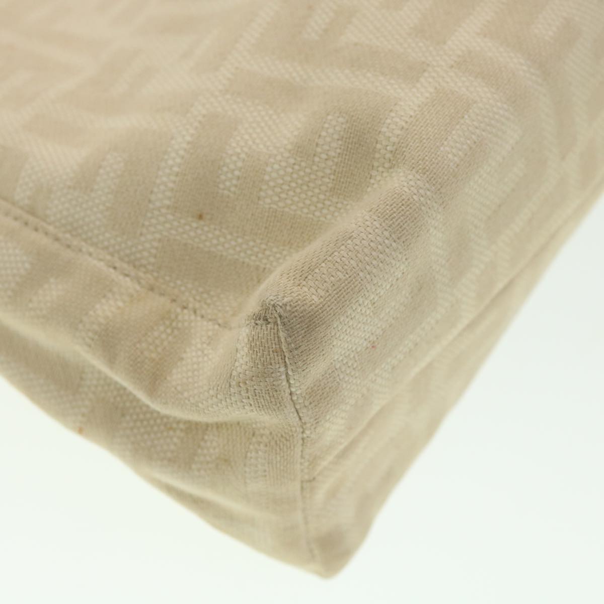 FENDI Zucca Canvas Mamma Baguette Shoulder Bag Beige rd4393