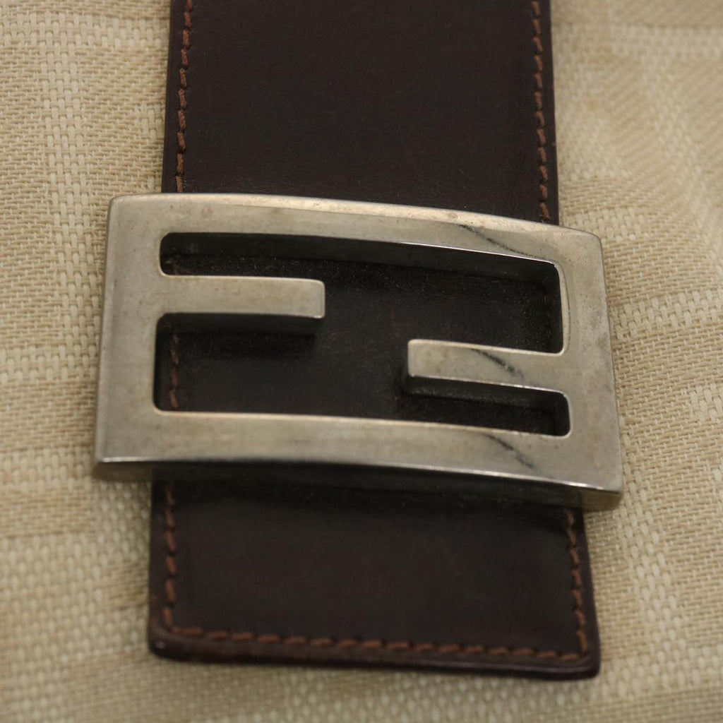 FENDI Zucca Canvas Mamma Baguette Shoulder Bag Beige rd4393