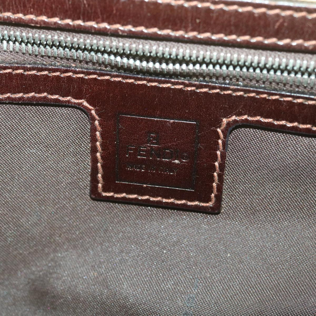 FENDI Zucca Canvas Mamma Baguette Shoulder Bag Beige rd4393
