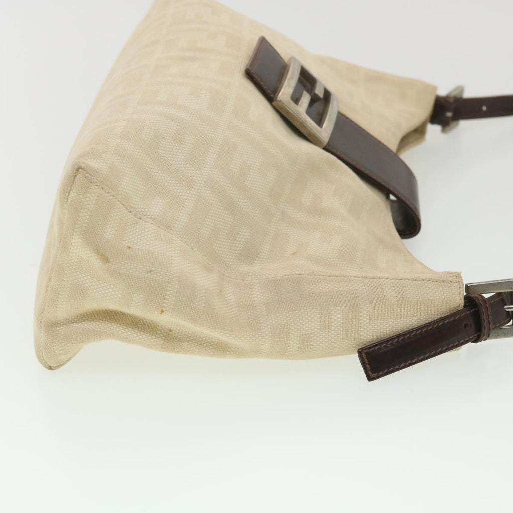 FENDI Zucca Canvas Mamma Baguette Shoulder Bag Beige rd4393