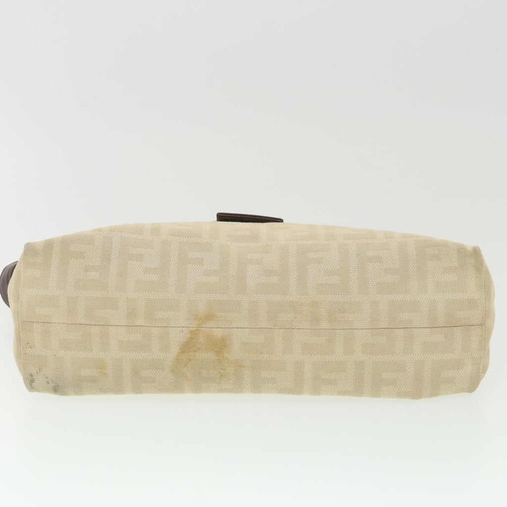 FENDI Zucca Canvas Mamma Baguette Shoulder Bag Beige rd4393