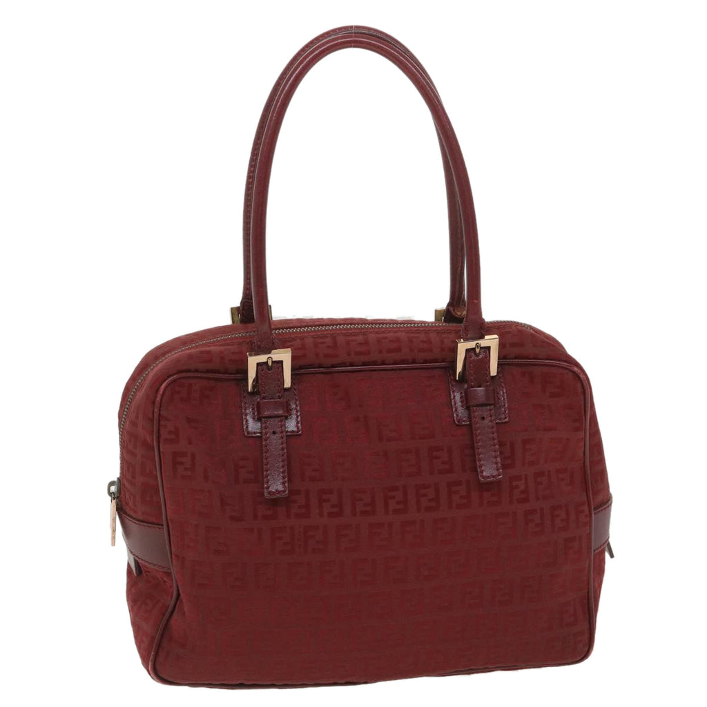 FENDI Zucchino Canvas Hand Bag Red rd4396