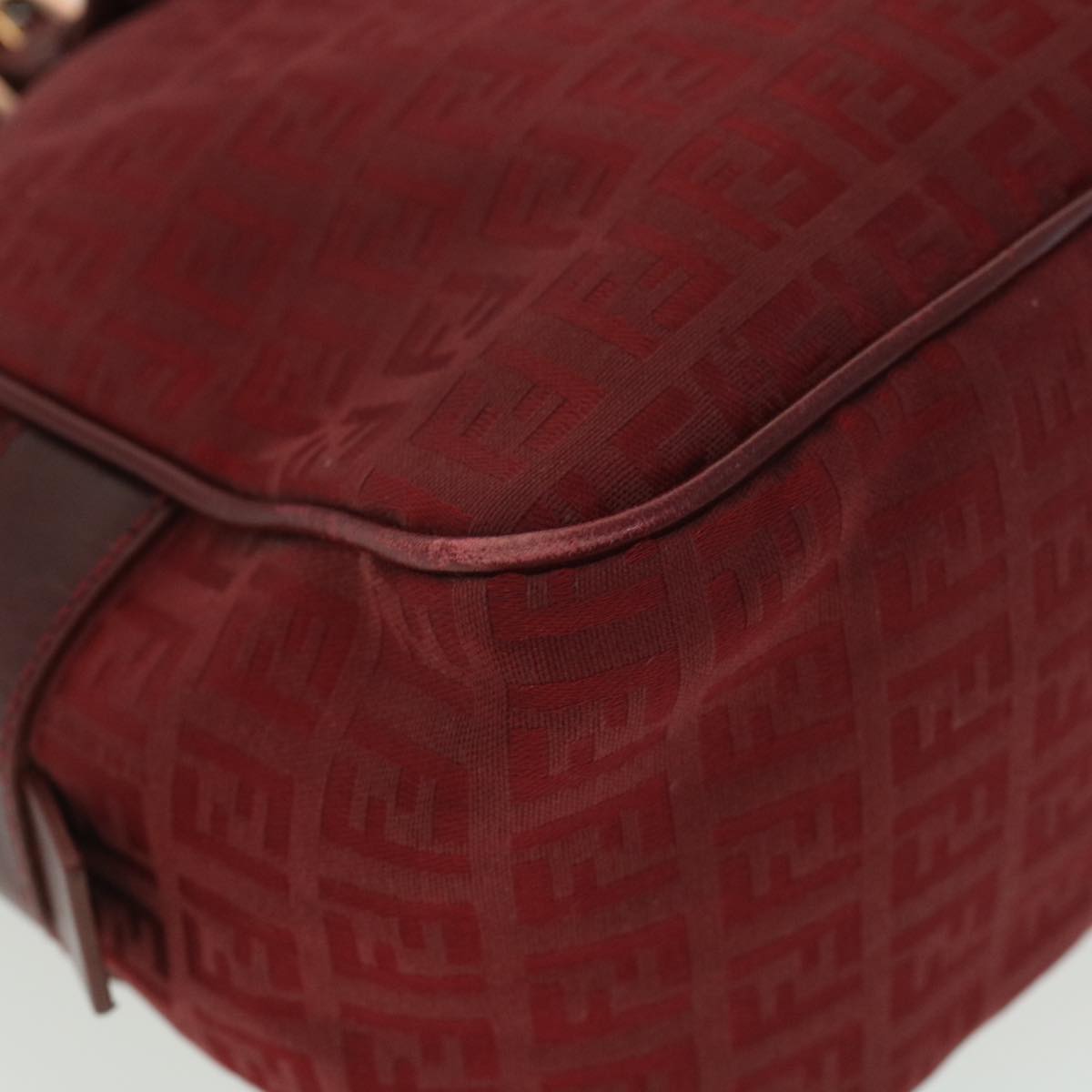 FENDI Zucchino Canvas Hand Bag Red rd4396
