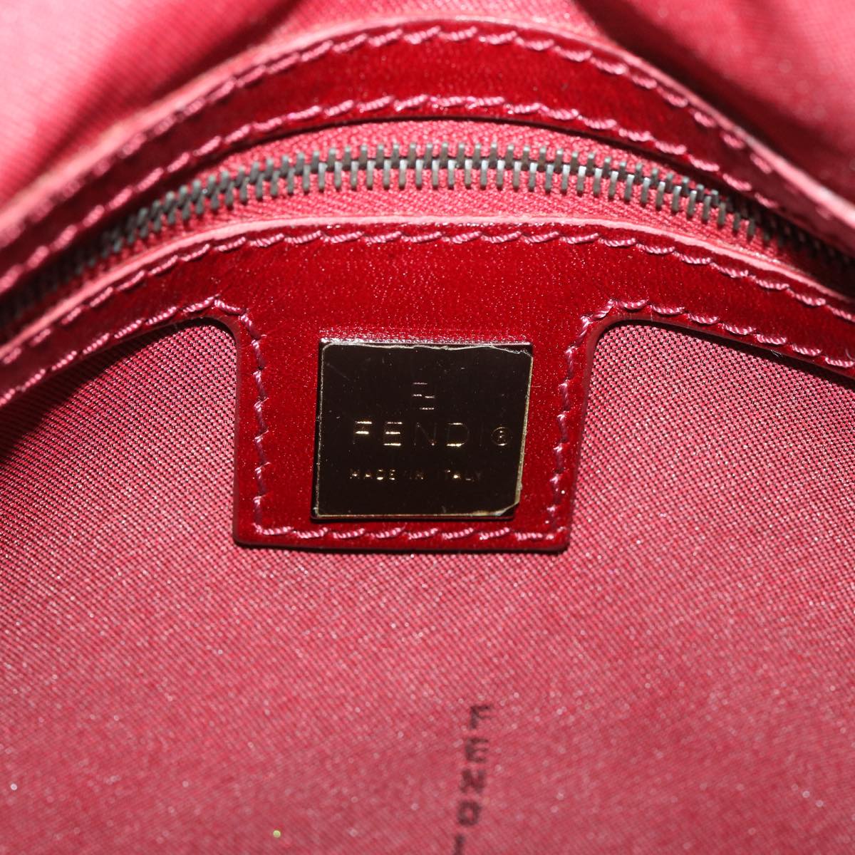 FENDI Zucchino Canvas Hand Bag Red rd4396