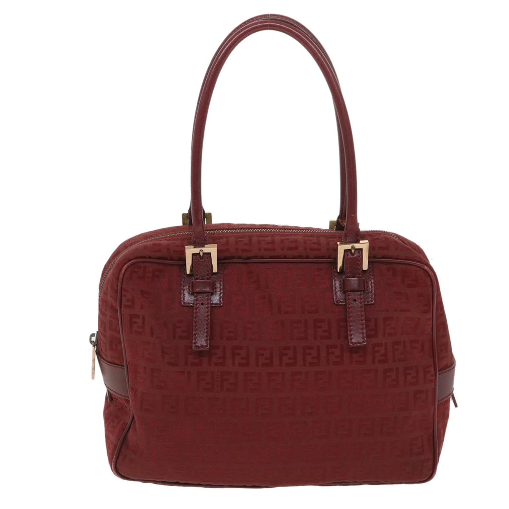 FENDI Zucchino Canvas Hand Bag Red rd4396