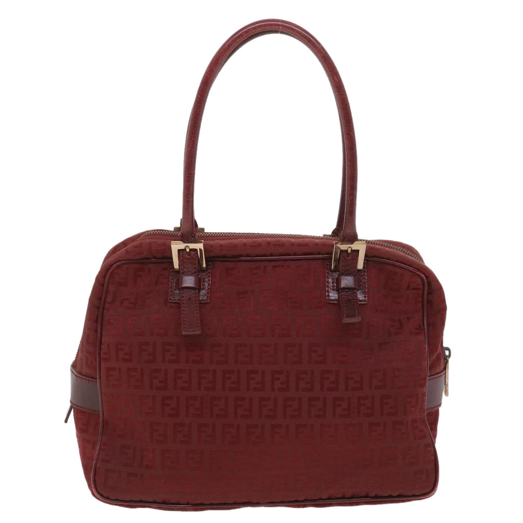 FENDI Zucchino Canvas Hand Bag Red rd4396
