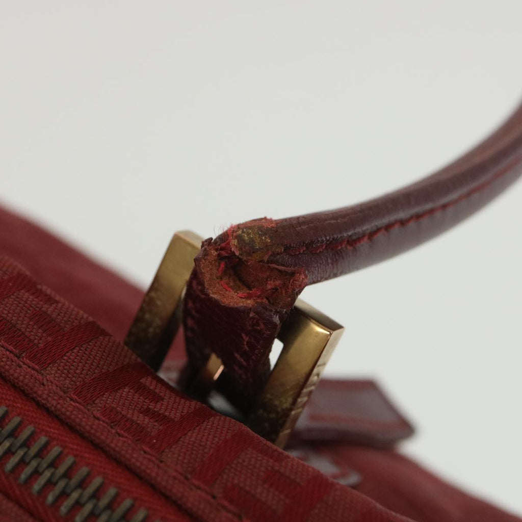 FENDI Zucchino Canvas Hand Bag Red rd4396