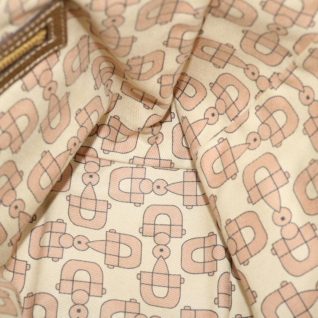 GUCCI Sherry Line GG Canvas Hand Bag Beige Gold pink 213041 rd4461