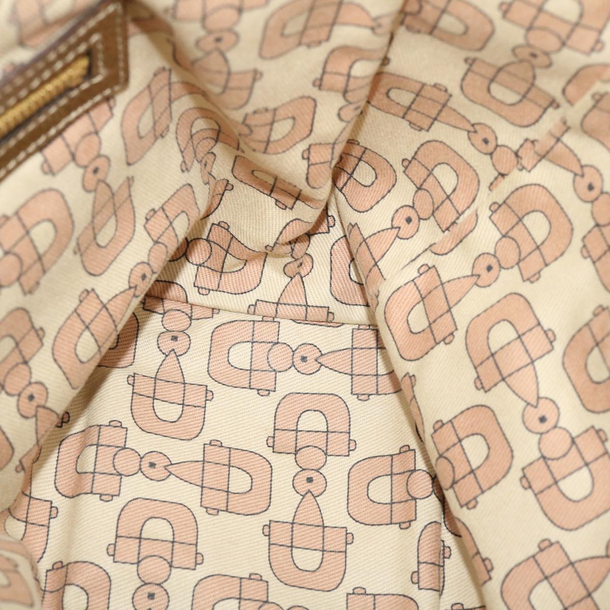 GUCCI Sherry Line GG Canvas Hand Bag Beige Gold pink 213041 rd4461